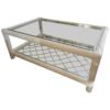Ficks and Reed Mid-Century Bamboo and Glass Coffee Table