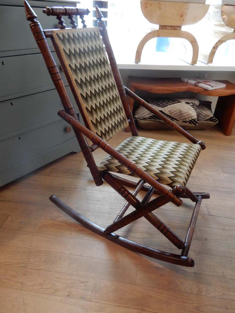 antique bamboo rocking chair